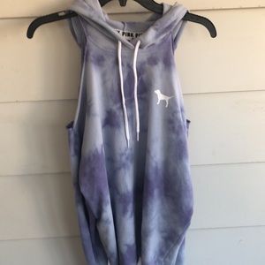 VS Pink Cold Shoulder TieDye Hoodie
